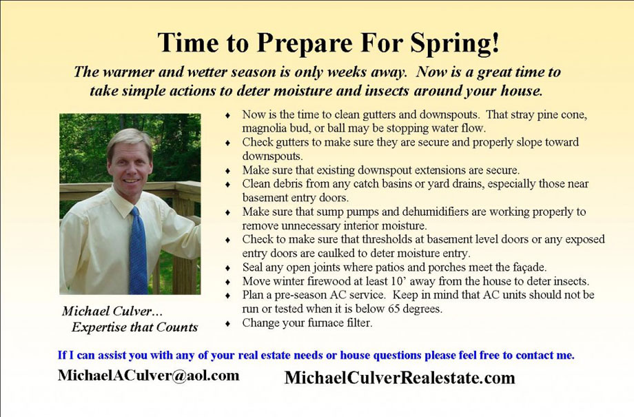 spring check list and tips