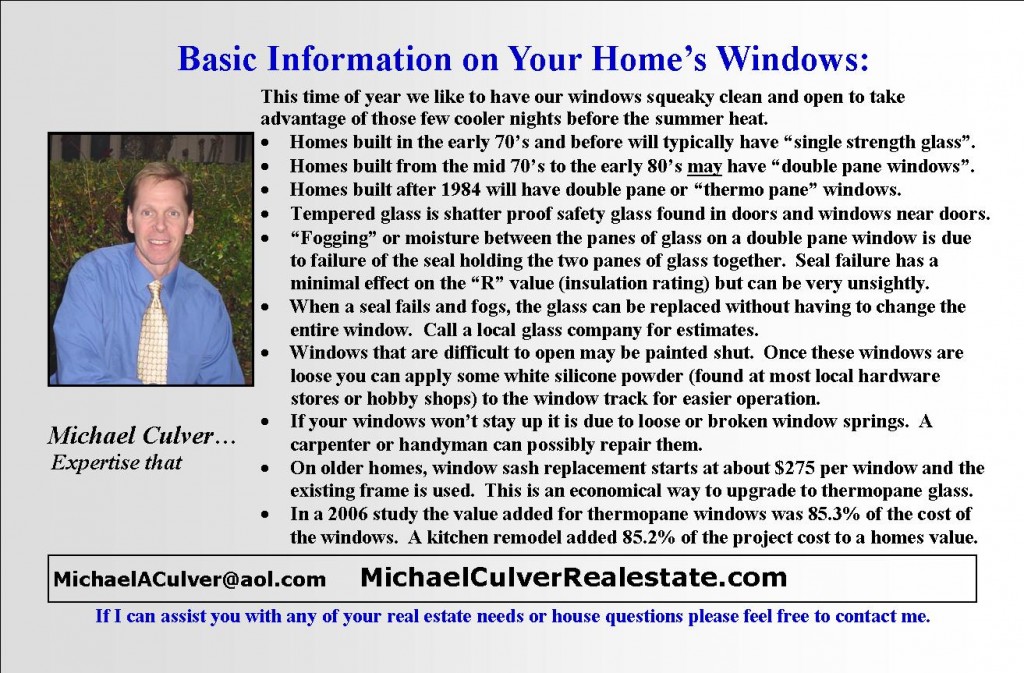 Window facts and tips